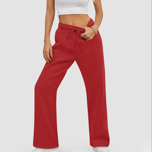 2026 Fashion Women Wide Leg Sweatpants Mid Waist Loose Fit Elastic Waist Joggers Soft Casual Lounge Pants Breathable Quick Dry - Product Image 1