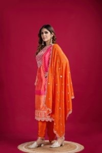 Traje Salwar Kameez de Diseñador para Mujer, Bordado con Lentejuelas, Estilo Indio Pakistaní, Vestido de Fiesta de Boda, Chinnon Puro - Product Image 5