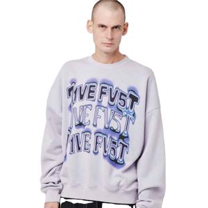 Pulls en tricot avec logo personnalisé Pulls en coton à col rond jacquard Pulls en tricot surdimensionnés pour hommes - Product Image 2