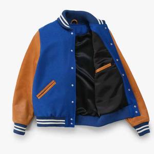 Veste de baseball pour homme avec logo personnalisé OEM, hiver, chaude, haute qualité, manches en laine, col montant, personnalisable sur le devant - Product Image 2