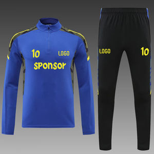 Survêtement de football personnalisé pour homme en polyester/coton, coupe-vent, bleu uni, nouvelle collection, pour entraînement de club, service OEM avec logo - Product Image 5