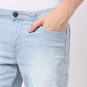 Skin-Friendly Soft Cotton <b>Men</b> Denim Shorts Light Blue Baggy Denim Shorts Tear-Resistant Sturdy <b>Men</b> Denim Shorts Heavy Duty - Product Image 6