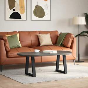 Ensemble de 2 pieds de table en acier noir thermolaqué, taille moyenne, pieds de meubles - Product Image 2