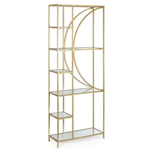 Estantería Moderna de Madera con Diseño Curvo, Mueble de Almacenamiento Independiente para Sala de Estar u Oficina en Casa, 4 Estantes, Sin Respaldo - Product Image 1