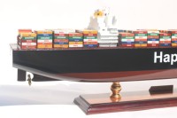 Modèle de navire de transport de conteneurs en bois fait main HAPAG LLOYD COLOMBO EXPRESS pour la décoration intérieure, objet de collection, cadeau d'affaires mondial