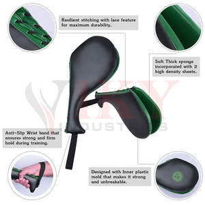 Almohadilla de Taekwondo de Doble Cara Negra y Verde, Duradera, Novedosa, para Artes Marciales, Karate, Golpes y Patadas, Equipo de Entrenamiento - Product Image 5
