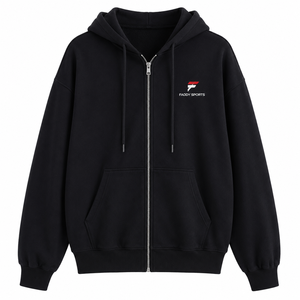 Sweat-shirt à capuche zippé unisexe surdimensionné en molleton 100% coton épais de haute qualité, personnalisable, uni, style streetwear - Product Image 1