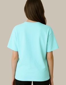 Short décontracté pour femme, coupe oversize, col rond, manches courtes, 100 % coton tricoté, couleur unie, été, facile d'entretien, moderne et anti-humidité - Product Image 2