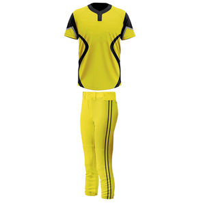 Uniformes de softball respirants sur mesure en gros, maillots à manches courtes à deux boutons, ensembles de softball - Product Image 1