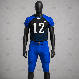 Vente en gros d'uniformes de football américain personnalisés par sublimation, 100% polyester, maillot d'entraînement pour jeunes et universitaires, fabricant OEM ODM - Product Image 1
