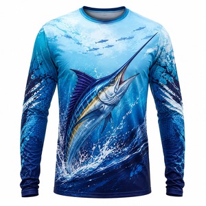 เสื้อตกปลาแขนยาวผู้ชาย UPF 50 ลายพิมพ์ซับลิเมชั่น แห้งเร็ว โพลีเอสเตอร์ 100% 140 กรัม - Product Image 1