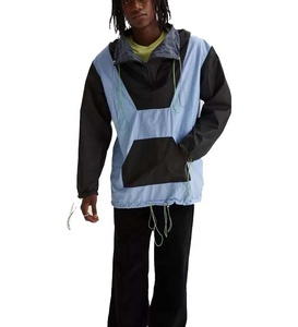 เสื้อแจ็คเก็ตกันลมผู้ชาย ผ้าไนลอน 100% แบบไม่มีลาย สำหรับผู้ชาย มีฮู้ด กันฝน เสื้อแจ็คเก็ตกันลมผู้ชาย - Product Image 1