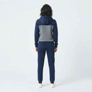 Conjunto de Sudadera con Capucha de Forro Polar para Mujer, Diseño Color Block, Ropa Deportiva Casual de Dos Piezas, Corte Regular, para Todas las Temporadas - Product Image 2