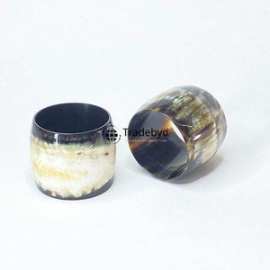 Anneau de serviette en corne naturelle, écologique, de qualité supérieure, fait main, style campagnard, décoration de table à manger, Tradebyd - Product Image 3