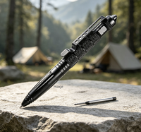 Stylo tactique en aluminium, outil de survie multifonctionnel EDC avec brise-vitre d'urgence en acier tungstène pour le camping en plein air