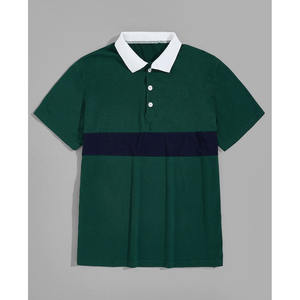 Polo T-shirt décontracté pour homme en coton 100% de haute qualité, grande taille, avec logo imprimé en relief personnalisé et motif à carreaux - Product Image 3