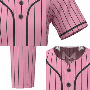 ชุดยูนิฟอร์มเบสบอลแบบซับลิเมชั่น พิมพ์ลายตามสั่ง ติดกระดุมเต็มตัว พร้อมชื่อและหมายเลขทีมที่แตกต่างกัน - Product Image 6