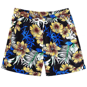 กางเกงขาสั้นผู้ชายลายทรอปิคอล เอวยางยืด มีเชือกผูกชายเอว สำหรับชายหาด ฤดูร้อน ลำลอง วันหยุด สีสันสดใส น้ำหนักเบา เสื้อผ้าผู้ชายสำหรับฤดูร้อนชายหาด - Product Image 1