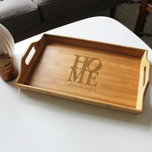 Bandeja Otomana Moderna de Madera, Plato Decorativo Grande para Servir, para Uso en el Hogar, Hoteles y Restaurantes, Acabado Elegante - Product Image 3