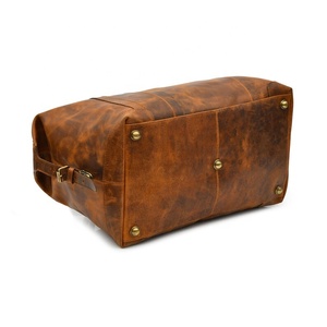 Bolsas de Viaje de Gran Capacidad y Alta Calidad, Bolsa de Lona Vintage de Cuero Genuino para Viajes de Negocios - Product Image 4
