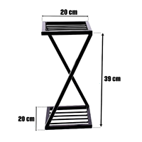 Support de plantes en forme de Z, support de pot de fleurs en métal antirouille, extérieur et intérieur, 2 niveaux, supports Gamla pour balcon