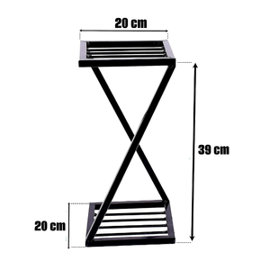Support de plantes en forme de Z, support de pot de fleurs en métal antirouille, extérieur et intérieur, 2 niveaux, supports Gamla pour balcon - Product Image 3