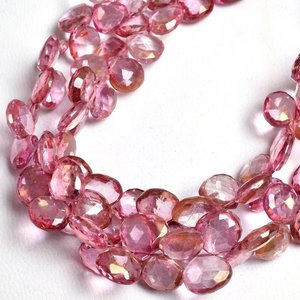 Natural Pink Topaz Faceted Heart Shape <b>Beads</b> Wholesale Gemstone <b>Beads</b> Manufacturer for Jewelry Making Shyama Gems - Product Image 5