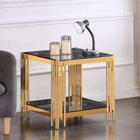 Hot Selling Design Acrylic Leg <b>Side</b> <b>Table</b> Luxury Home Furniture Round Shape Corner <b>Table</b> <b>Gold</b> for Living Room, Drawing Room - Product Image 2