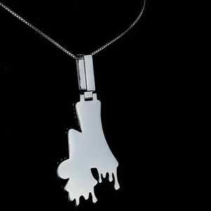 Pendentif personnalisé en forme de goutte d'eau, serti de diamants Dvars, bijoux hip-hop pour rappeurs, argent 925 plaqué or, moissanite taille brillant - Product Image 5