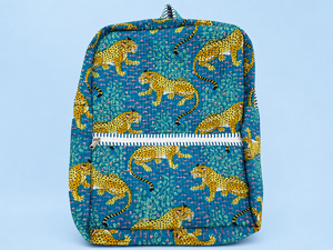 Sac à dos Fashty Lifestyle matelassé imprimé léopard style bohème en tissu de coton avec fermeture éclair, souple, pour voyage et école, 30,48 cm - Product Image 1