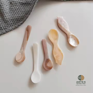 Natural White Mother of Pearl Caviar <b>Spoon</b> Handmade Eco-Friendly MOP Tableware ARTEX QUANG PHU - Product Image 2