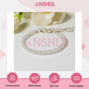 สร้อยข้อเท้าคริสตัลควอตซ์ใสหลากสี ดีไซน์สะดุดตา คุณภาพสูงสุด ขายดีที่สุด เกรด AAA ประดับด้วยลูกปัดเหลี่ยมเพชรพลอย ยืดหยุ่นได้ - Product Image 4