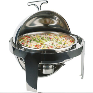 Moderno servidor de buffet de acero inoxidable con tapa enrollable que mantiene el arroz caliente para grandes reuniones. Disponible a precios de mayorista. - Product Image 1