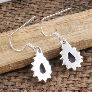 Pendientes de cobre púrpura natural, pendientes colgantes martillados, joyería boho hecha a mano para mujer, regalo de 7.º aniversario, venta al por mayor - Product Image 5