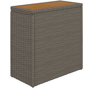 "17 Gallon Wicker Deck <b>Storage</b> Box with Acacia Wood Top for Patio <b>Cushions</b> & Garden Tools" - Product Image 1