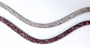 Diadema de cuero genuino para caballo con diseño delgado y plano de cristal de roca de cambio rápido, con gancho y bucle, personalizable, para equitación. - Product Image 2