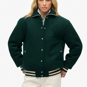Veste universitaire pour femme, style streetwear, avec logo personnalisé, grande taille, en polaire courte, pour l'hiver, tenue décontractée pour femme, vente en gros - Product Image 2