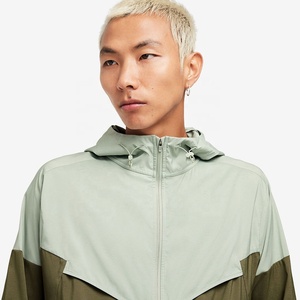 Chaqueta Cortavientos Ligera de Lona con Logotipo de Marca para Hombre, Chaqueta Deportiva con Capucha y Cremallera Frontal, Estampada, Informal, Transpirable, para Exteriores - Product Image 5