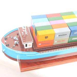 MACSTAR LINES NGHI SON - Maqueta de barco portacontenedores vietnamita hecha a mano en madera - Product Image 2