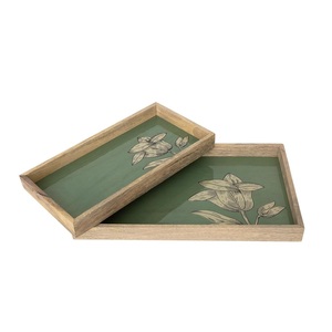 Bandeja de madera hexagonal para servir bebidas, maravillosa bandeja decorativa rectangular con diseño impreso para pedidos al por mayor - Product Image 3