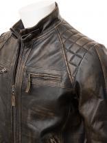 Veste en cuir véritable marine pour homme, conçue sur mesure, respirante, coupe-vent, doublure en sherpa, garniture en fourrure, streetwear, mode d'hiver - Product Image 5