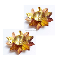 Porte-bougie en laiton de luxe, design artistique en forme de lotus, support à bougie pour la décoration intérieure, les mariages, les événements et les occasions spirituelles