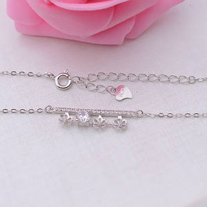 S925 <b>Silver</b> <b>Pendant</b> <b>Necklace</b> with 3 Wood 5.5-6 Pearl Hanger DIY Female Accessories Fine 284 Chain Accessory - Product Image 3