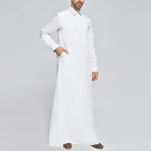 Túnica islámica informal para hombre, moderna, 100% poliéster, de alta calidad, oscura, transpirable, holgada, larga hasta el suelo. - Product Image 5
