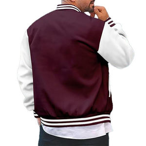 Veste de baseball décontractée avec manches en laine, broderie chenille personnalisée, logo frontal, pour homme, hiver - Product Image 6