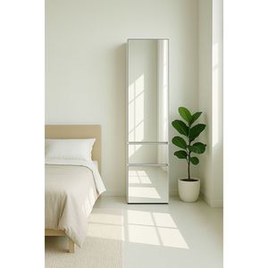 Sistema de armario de madera modular Elise con organizador moderno de espejo blanco - Product Image 5