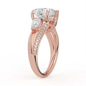 แหวนเพชรทรงหัวใจ 3.00 กะรัต ทอง 14K 18K เพชรเลี้ยงในห้องปฏิบัติการ ตัวเรือนแบบแยกส่วน ฝังเพชรแบบไมโครเพฟ ตัวเรือนแบบหนามเตย แหวนหมั้นโรแมนติกแบบเดี่ยว - Product Image 4