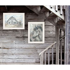 Dipinti di animali "vero spirito (cavalli)" in 2 pezzi della vignetta di Debi coules in cornice bianca - Product Image 2