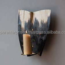 Portavelas de cuerno de búfalo antiguo, vaso con base de madera y último diseño, portavelas perfumado con luz en T de cuerno de búfalo - Product Image 2