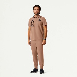 ชุดสครับพยาบาลชายแขนสั้นผ้าวอร์สเตด ยืดหยุ่นได้ สวมใส่สบาย เหมาะสำหรับใช้ในโรงพยาบาล มีจำหน่ายสำหรับผู้ชายและผู้หญิง - Product Image 1